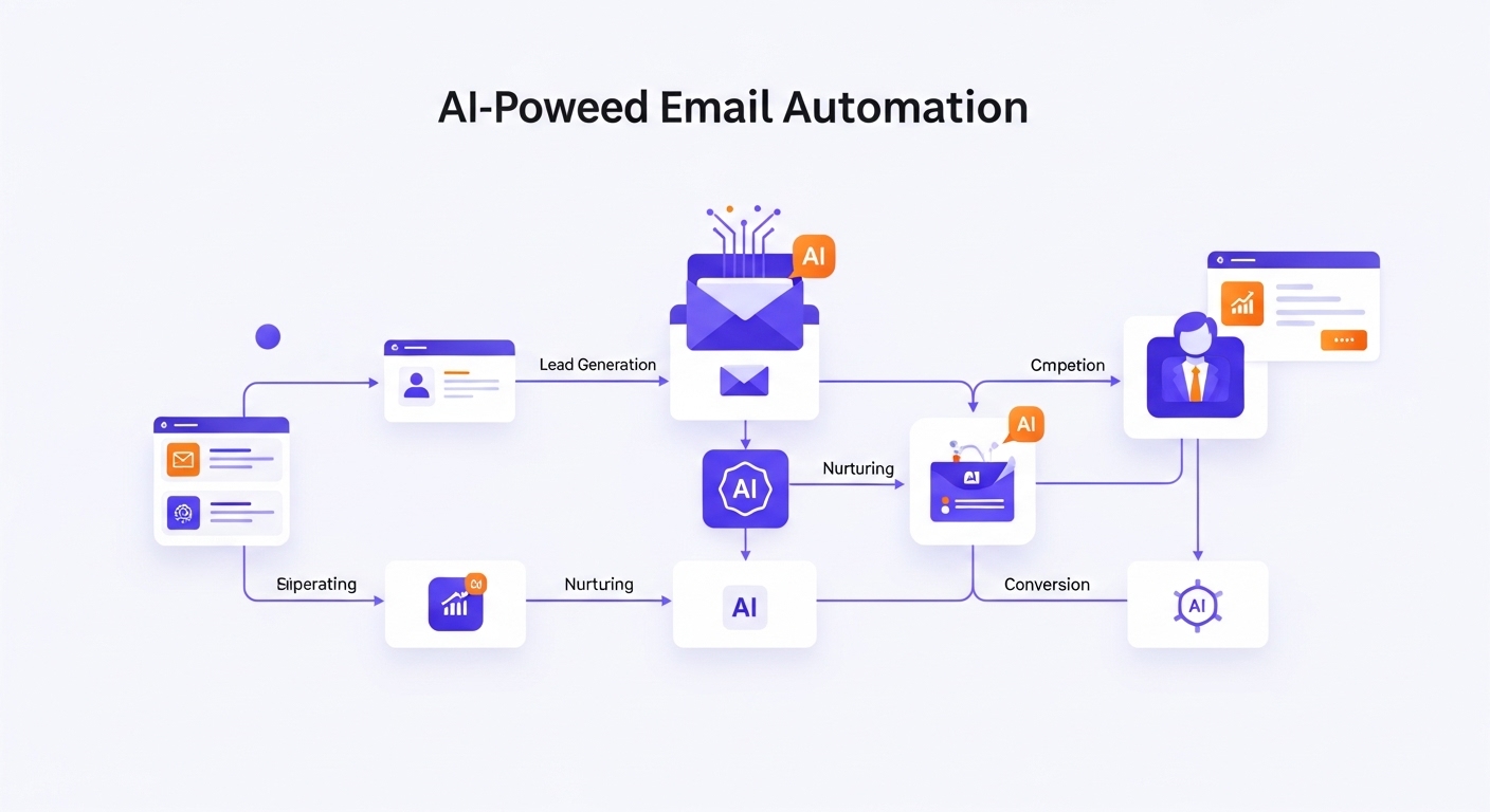 AI-powered email automation workflow diagram